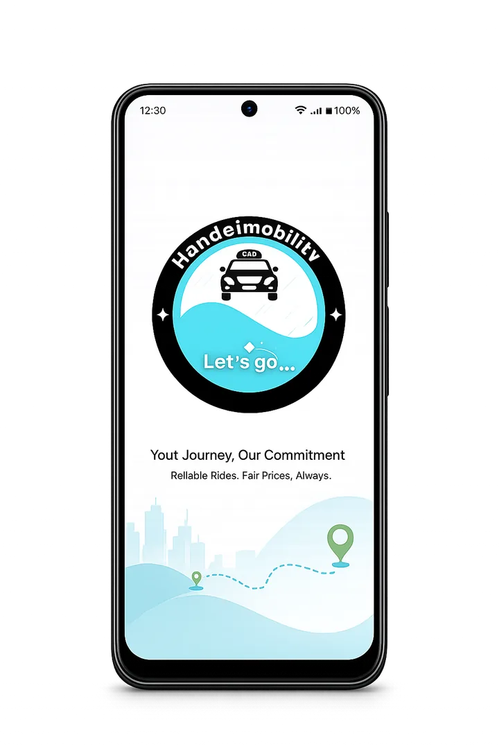 Handei driver app view showing the mobile trip and onboarding interface.
